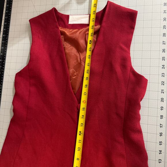 Tailored Fire: Structured Red Longline Vest (The Dressmaker Fashion) - Picture 12 of 16